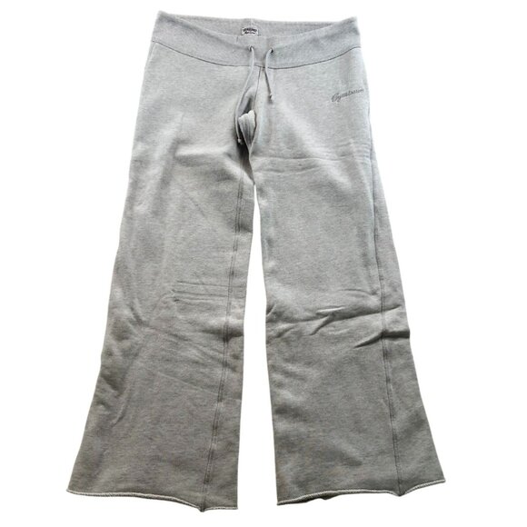 Abercrombie & Fitch Womens Sweatpants Small Flare Leg Gym Issue Raw Hem Gray - Picture 1 of 14